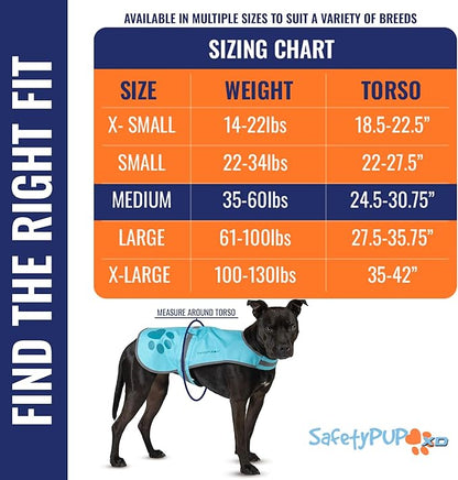 Dog Reflective Vest – Hi-Vis Fluorescent Visibility That Helps to Safeguard Your Pet On/Off Leash in Urban &amp; Rural Areas (Teal, Medium)