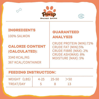 Freeze Dried Salmon Cat Treats, Single Ingredient Raw Cat Food Toppers, Healthy Training Treats for Dogs, Cats, 3.8 oz