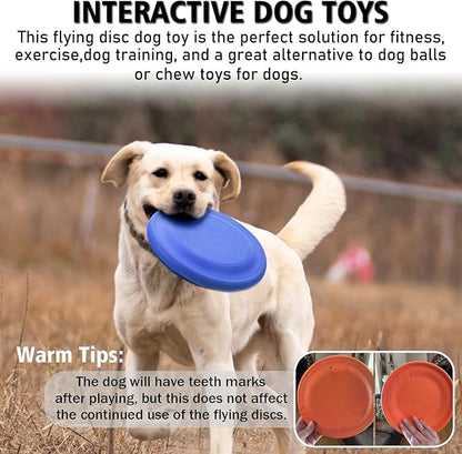 Dog Flying Disc (2 Pack) - Durable Rubber Flying Disc Dog Toy - 9.25" Indestructible Rubber Dog Flying Disc - Puncture Resistant &amp; Bite Resistant Extremely - for Medium Large Dogs