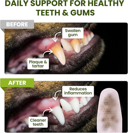 Dog Tooth Brushing Kit, Fresh Breath Pet Dental Finger Wipes for Dogs &amp; Cats, Dog Dental Wipes Teeth Wipes, Lick-Safe Pet Toothbrus for Easy Removal of Tartar Buildup, Unscented, 100 PCS