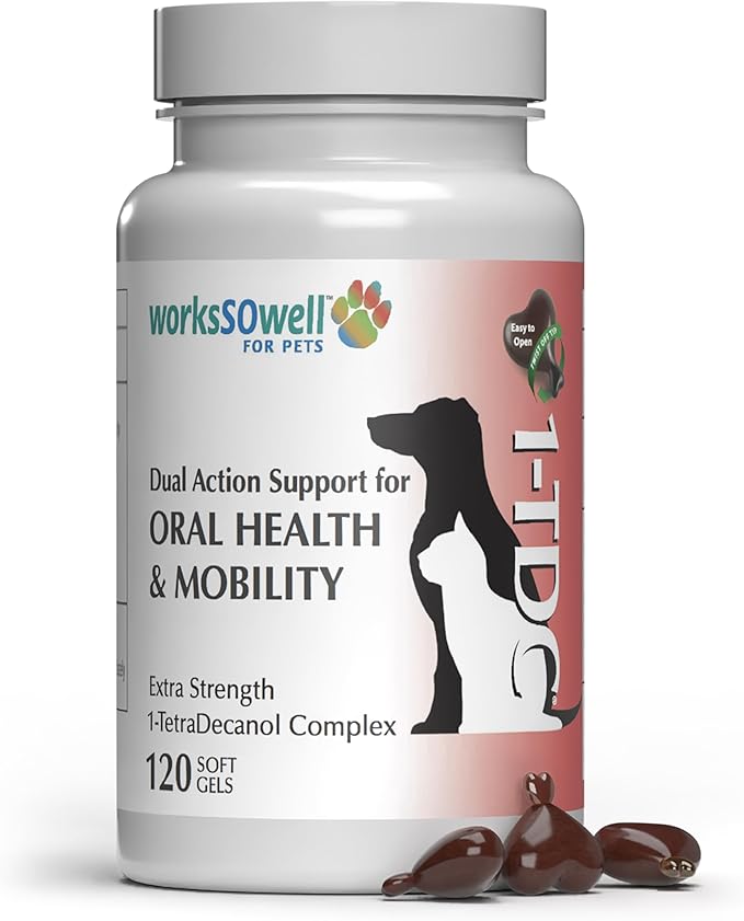 1TDC WorksSoWell Dual Action Joint Supplement for Dogs &amp; Cats - Hip and Joint Supplement for Large Breed &amp; Small Breed - Also Great for Oral Health - Muscle &amp; Stamina Recovery &amp; Arthritis - 120ct