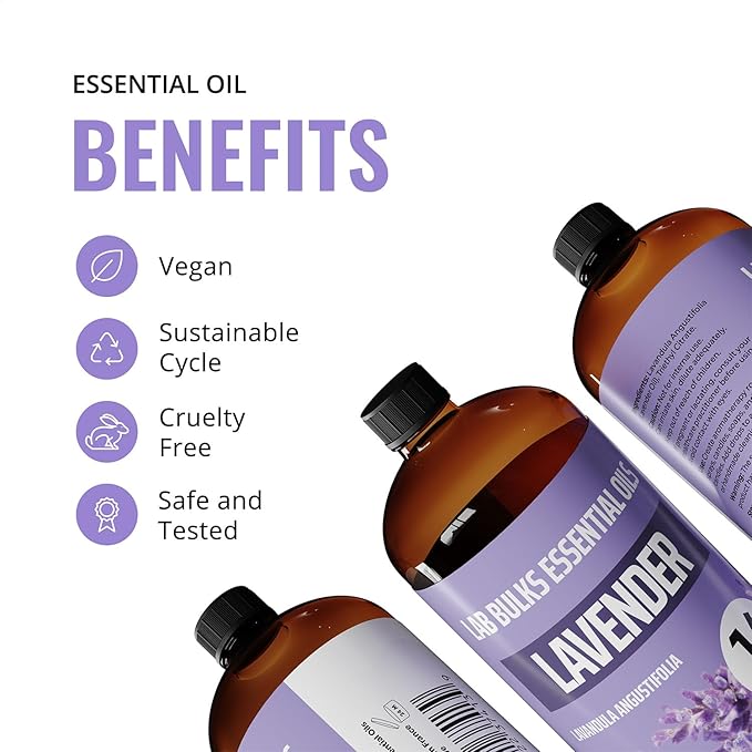 Lavender Essential Oil 16 oz Bottle for Diffusers, Candles, &amp; Home – Aromatherapy Oil 1 Pack