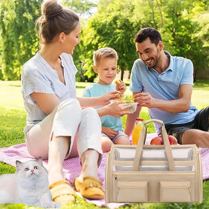 Cat Carrier Bag,Soft Sided Ventilated Pet Carrier for Small Dog Airline Approved Travel Puppy Carrier with Breathable Mesh, Foldable Portable for Outdoor Car