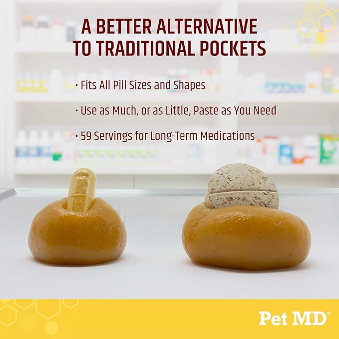 Pet MD Wrap A Pill Cheese &amp; Bacon Flavor Pill Paste for Dogs - Make a Pocket or Pouch to Hide Pills &amp; Medication - 8 oz