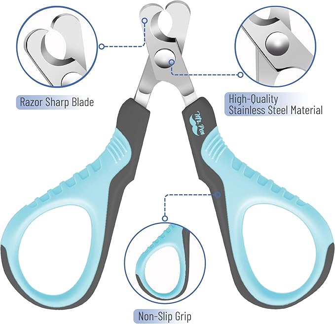 Mr. Pen Cat Nail Trimmer - Sky Blue &amp; Dark Gray, Suitable for Cats &amp; Kittens, Small Dogs