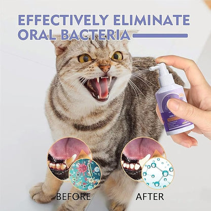 Pet Clean Teeth Spray, Teeth Cleaning Spray for Dogs &amp; Cats, Targets Tartar &amp; Plaque, Eliminate Bad Breath, Without Brushing