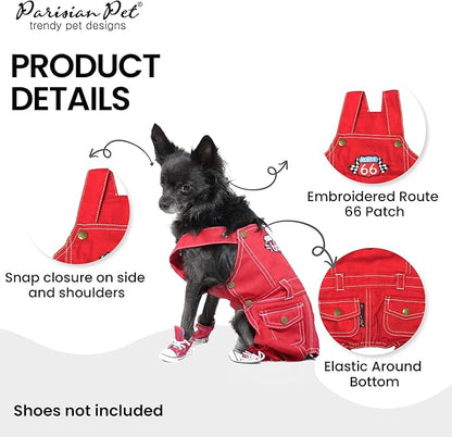 Parisian Pet Denim Overall - Embroidered &
