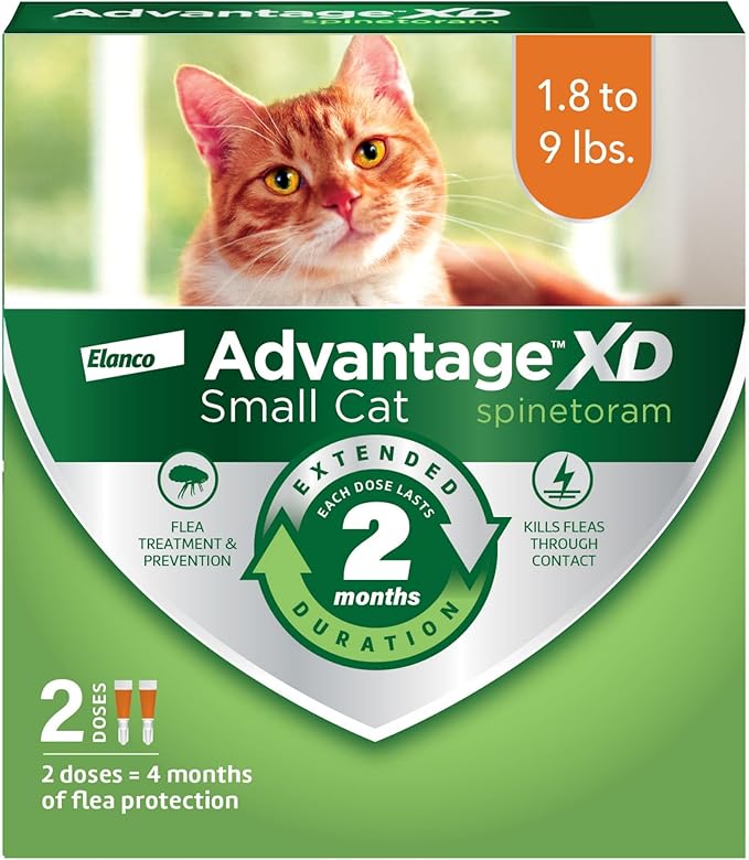 Advantage XD Small Cat Flea Prevention &amp; Treatment For Cats 1.8-9lbs. | 2-Topical Doses, 2-Months of Protection Per Dose