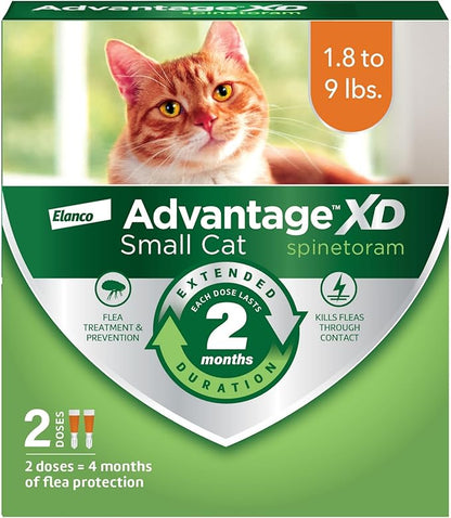 Advantage XD Small Cat Flea Prevention &amp; Treatment For Cats 1.8-9lbs. | 2-Topical Doses, 2-Months of Protection Per Dose