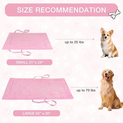 Kritter Planet Waterproof Foldable Dog Bed Pad for Camping &amp; Travel, Portable Roll-Up Dog Bed Car Seat Pet Cushion Mat with Handles for Medium &amp; Large Dogs, Indoor &amp; Outdoor Use