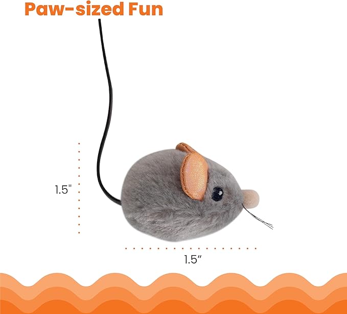 Catstages Squeak Squeak Mouse Cat Toy with Touch-Activated Sound &amp; Catnip, Gray