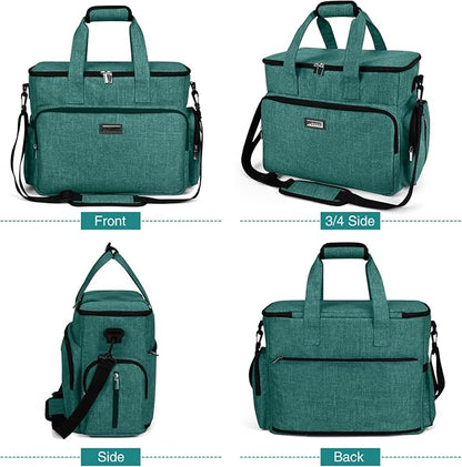 BAGLHER Dog Travel Bag, Airline Approved Pet Tote Organizer with Multi-Function Pockets, 2 X Food Storage Containers and 2 X Collapsible Dog Bowls, Perfect Weekend Pet Travel Set for Dog, Cat Green