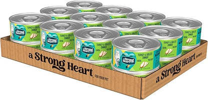A Strong Heart Canned Wet Cat Food, Turkey &amp; Giblets Dinner - 5.5 oz Cans (Pack of 24), Made in The USA with Real Turkey &amp; Savory Giblets