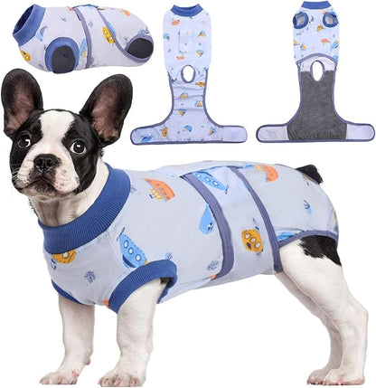 Kuoser Recovery Suit for Dogs Cats After Surgery, Professional Pet Recovery Shirt Dog Abdominal Wounds Bandages, Substitute E-Collar &amp; Cone,Prevent Licking Dog Onesies Pet Surgery Recovery Suit