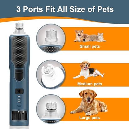 Dog Nail Grinder 7-Speed &amp; 360° LED Light, Professional Pet Nail Grinder for Dogs and Cats, Electric Dog Nail Trimmer Painless Paws Grooming &amp; Smoothing Tool for Large Medium Small Dogs Cats Pets