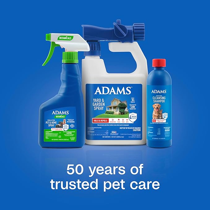 Adams Plus Flea &amp; Tick Shampoo with Precor for Cats, Kittens, Dogs &amp; Puppies Over 12 Weeks Of Age Sensitive Skin Flea Treatment | Kills Adult Fleas, Flea Eggs, Ticks, and Lice| 12 Ounces