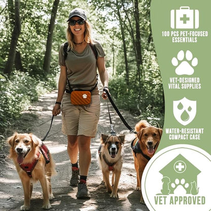 EVERLIT Pet Medic First Aid Kit | 95 Pcs Vet-Approved Medical, Outdoor &amp; Emergency Supplies for Dogs, Cats, Animal Care | Travel-Friendly Compact Bag for Home, Car and Travel (Valentine Lace)