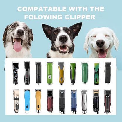Detachable Pet Dog Clipper Blades, Compatible with Size-5FC(6.3mm), Most Oster A5, KM Series Clippers,Made of Ceramic Blade &amp; Stainless Steel Blade 2Pack