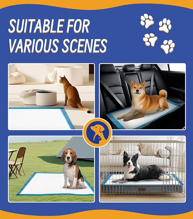 100 Counts XL Puppy Pee Pads 30x36 Inch | Super Absorbent Leak-Proof Dog Training Pads with Odor Control | Quick-Dry Potty Pads for Dogs &amp; Cats
