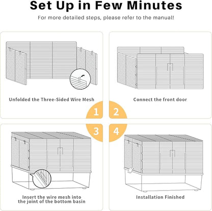 BUCATSTATE Hamster Cage 3-Level with Accessories, Includes Free Exercise Wheel, Water Bottle, Food Bowl &amp; Hamster Hideout, Large Hamster Cage for Dwarf Hamster, Mice, Degus (24.4" L*13.7 "W*16.9" H)