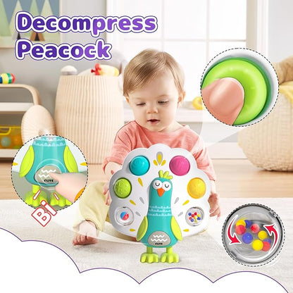5 in 1 Baby Toy for 12 18 Month, Learning Toys for Babies 12-18 Months, Baby Busy Cube, Stacking&amp;Sensory, Pull String&amp;Piano Xylophone Toy, Birthday Gift for 12+ Month