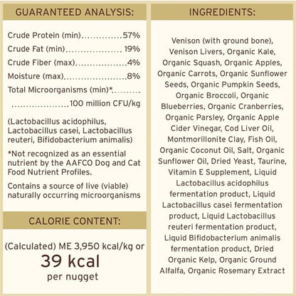 Primal Freeze Dried Raw Cat Food Nuggets Venison, Complete &amp; Balanced Meal or Topper, Premium, Healthy, Grain Free, High Protein Raw Cat Food with Probiotics (5.5 oz)