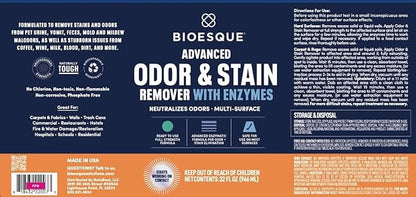 Bioesque Advanced Odor &amp; Stain Remover with Enzymes, 32 Fl Oz (Pack of 12)