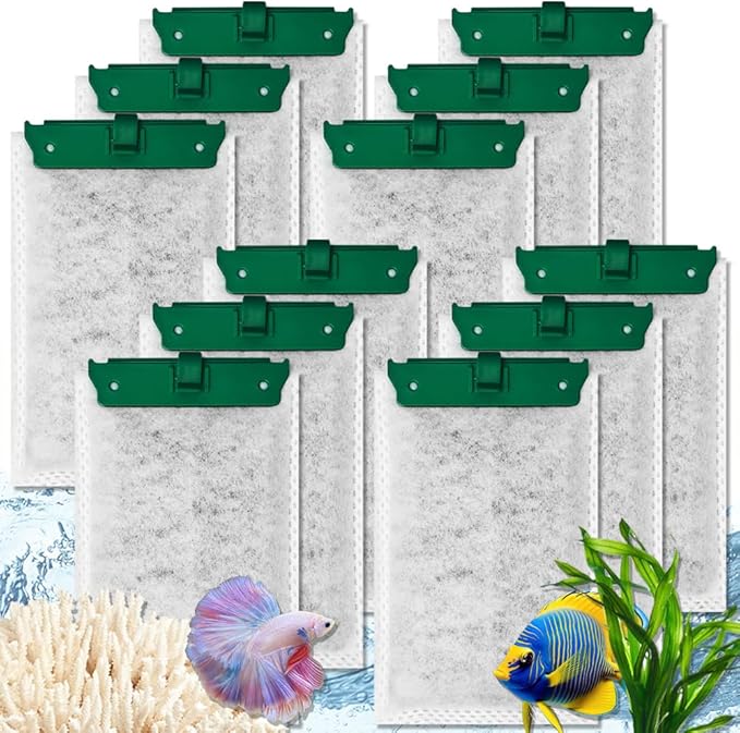 Medium Aquarium Filter Cartridges Compatible with Tetra Whisper Bio-Bag Filters, Fish Turtle Tank Assembled Filters for Tetra Whisper Power Filter 10i IQ10 PF10 &amp; ReptoFilter (MEDIUM-12 Pack)