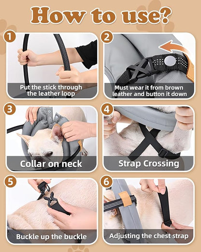 Blind Dog Harness, Lightweight Collar for Dogs&amp;Cats, Adjustable Blind Dog Collar Harness, Pet Anti-Collision Ring for Blind, Eye Injury, Vision Impairment Pets for Protective &amp; Build Confidence XL