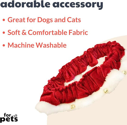 Huxley &amp; Kent Ruff Pet Scrunchy | Santa (Large) | Festive Christmas/Holiday Neckwear for Dogs/Cats | Fun Stretchable Costume Accessory | Soft Collar with Bells