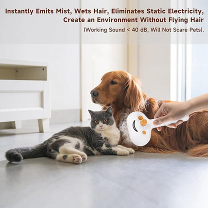 Pet Steam Brush for Dog &amp; Cat – 3-in-1 Spray Hair Removal Comb – Steam for Shedding &amp; Grooming – Water Brush for Long &amp; Short Haired Pets – Spritz Defur Comb