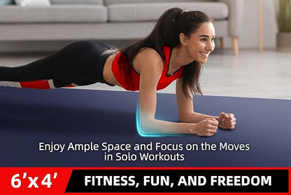 Large Exercise Mat for Home Workout,12‘x6’/10&