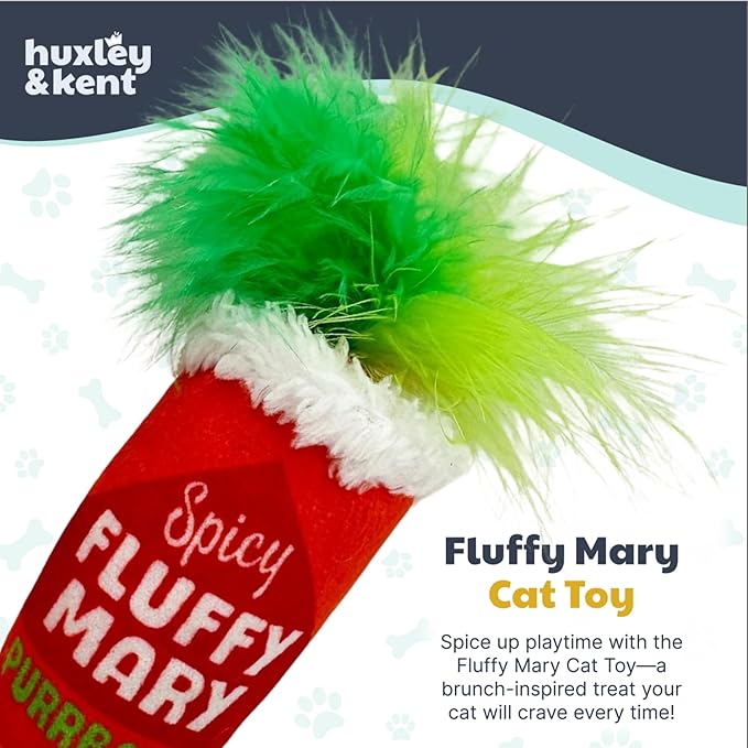 Huxley &amp; Kent Plush Cat Toy - Interactive Catnip Toy for Cats &amp; Kittens - Soft Kitty Toys with Crinkle &amp; Catnip - Fun Indoor Play - Fluffy Mary
