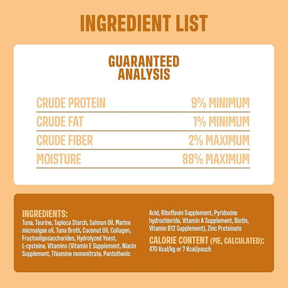ivvi Skin &amp; Coat for Cats – Functional Creamy Snack with Salmon Oil, Algae Oil, Zinc, Collagen &amp; Biotin – Supports Skin and Fur Health – 30 x 0.53 oz Sachets – with Real Tuna