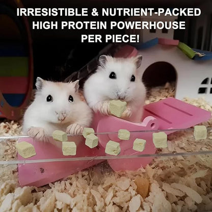 Freeze-Dried Tofu Hamster Treats, Grain-Free &amp; Healthy Chews, High Protein Natural Snacks for Small Pets, Rabbits, Gerbils, Mice Degus, Chinchilla, 4.5 oz Pack