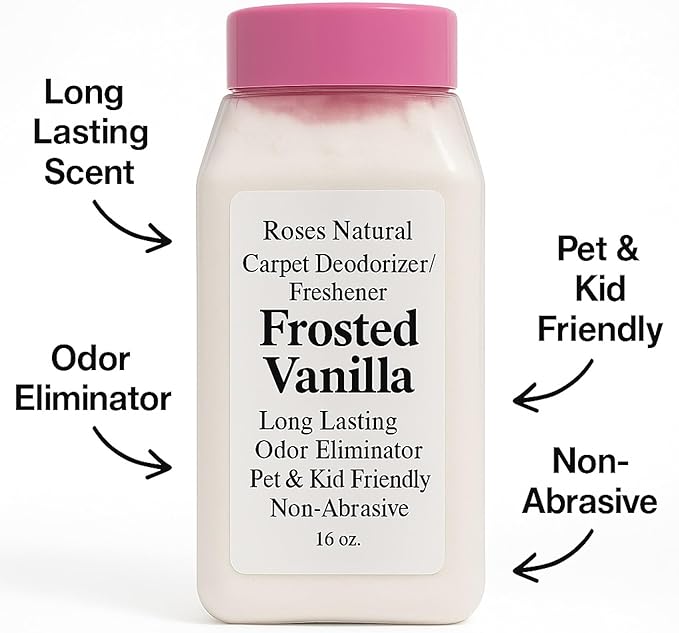 Carpet Deodorizer and Freshener, Inspired by Ice Vanilla Woods, Extra Strength, Pet &amp; Kid Safe, Vanilla Pumpkin Scent, 16 oz (Frosted Vanilla)