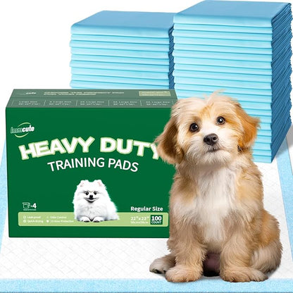 IMMCUTE Heavy Duty Puppy Pee Pads 22"x23"-100 Count | Dog Pee Training Pads Super Absorbent &amp; Leak-Proof | Disposable Pet Piddle and Potty Pads for Puppies | Dogs | Doggie| Cats | Rabbits