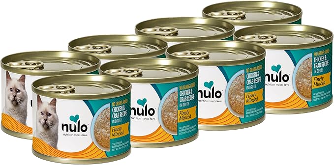 Nulo Finely Minced Chicken &amp; Crab Flavor Wet Canned Cat Food, 6.0 Ounce (Pack of 8)