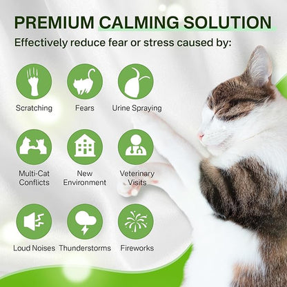Cat Calming Diffuser with Three Timing Functions, 3-in-1 Cat Pheromones Calming Diffuser Kit, 60-Day Anxiety Relief, Stress Reduction &amp; Relaxation for All Cats (1 Diffuser + 2 Refills)