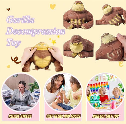 Stretchy Glue-Sand Filled Rubber Gorilla, Latex Gorilla Soft Decompression Doll Toy,Squishy Monkey Toy, Animal High-Elastic Stretchable, Decompression Toy for Adults and Children (Gorilla--L)