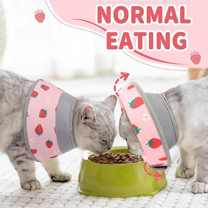 Cat Cone Collar Soft, Comfortable Cat Recovery Collar Pet Cone for Small Large Cats, Lightweight Elizabethan Collar for Cats Kittens After Surgery Prevent from Licking Wounds, Pink, M