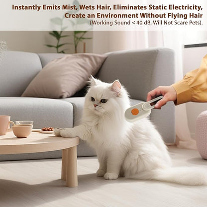 4 in 1 Cat Steam Brush, Rechargeable Steam Brush for Cats and Dogs, Anti-Static Cat Spray Brushes, Massage, Cleaning, Shedding &amp; Combing All In One! Beige