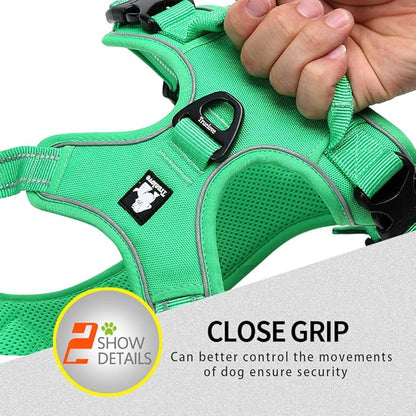 Truelove No Pull Dog Harness with Easy Control Handle and 2 Leash Attachments,Reflective Adjustable Pet Vest