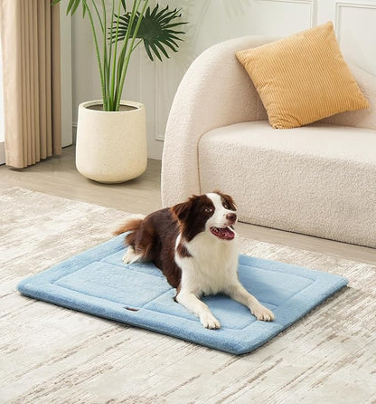 Made4Pets Dog Crate Pad Bed for Extra Large Dogs, Washable &amp; Reversible, Anti-Slip Kennel Mat for Cozy Sleeping, Soft Fluffy Dog Bed for Indoor &amp; Outdoor Use, 48"x30", Blue