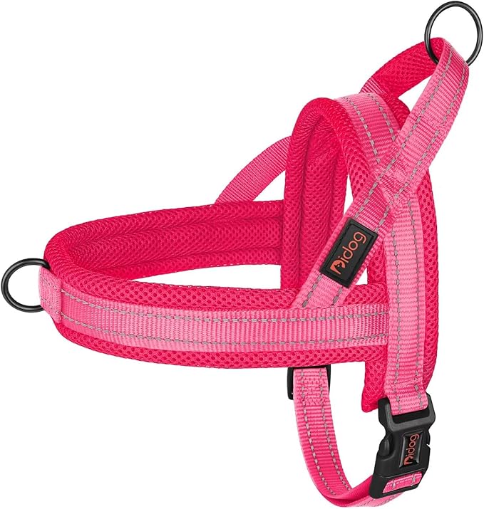 Didog No Pull Dog Harness with Soft Mesh Padded,Reflective &amp; Quick Fit Light Weight Dog Strap Vest Harness,Easy for Walking Training (XS:Chest 15-18", Pink)