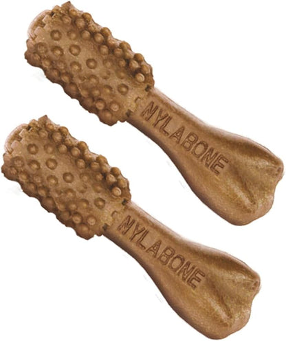 Nylabone Nutri Dent Dog Dental Chews - Natural Dog Teeth Cleaning &amp; Breath Freshener - Dental Treats for Dogs - Filet Mignon Flavor, Mini (32 Count) (Pack of 2)