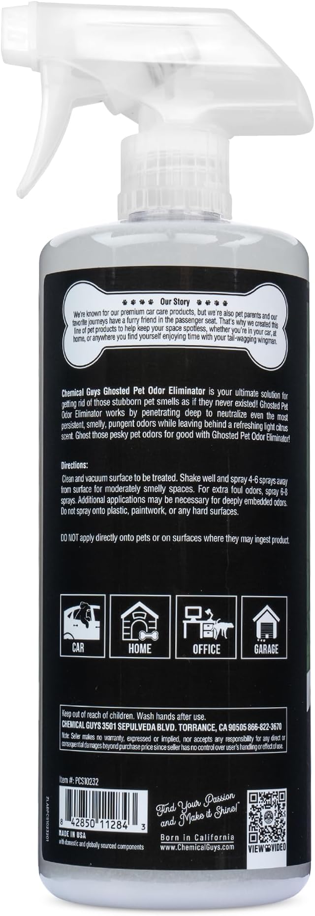 Ghosted Pet Odor Eliminator, Refresh Your Home, Car, Office, &amp; More, from Chemical Guys (32 Fl Oz) - Fresh Citrus Scent - PCS10232