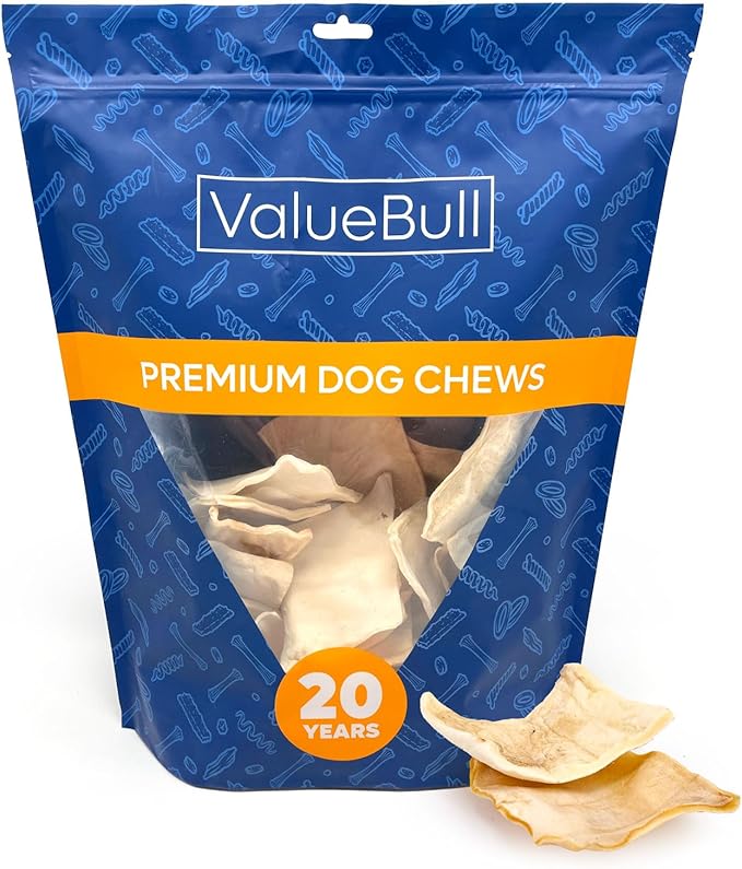 ValueBull USA Rawhide Chips, 2 Pound - Natural &amp; Safe, USA Beef Hide, Long Lasting, Chemical Free, No Artificial Flavors