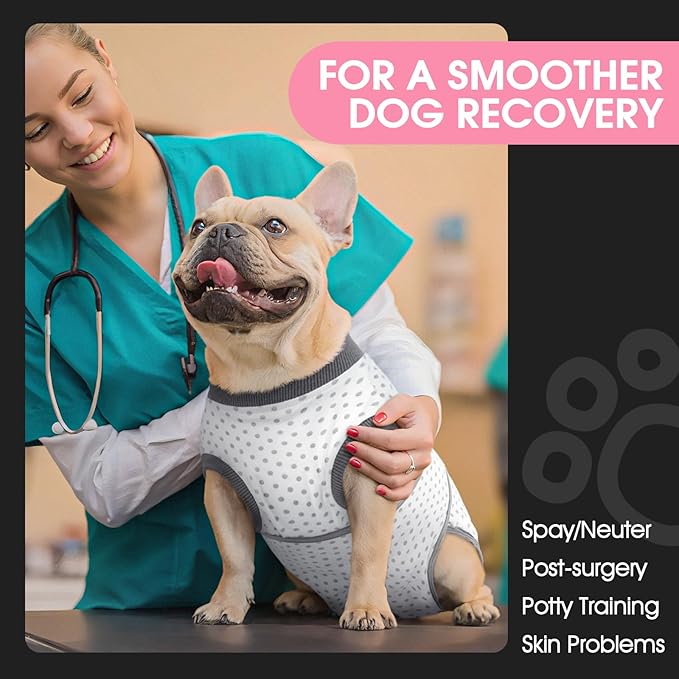 FUAMEY Dog Recovery Suit Male,Dogs Surgery Neuter Suits Puppy Spay Shirts for Female Protect Dog&