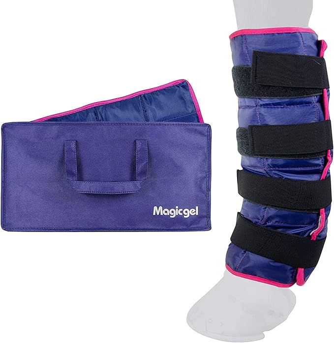 Magic Gel Horse Ice Pack with Carry Case - Single Ice Boots | Cooling Horse Leg Wraps for Hock, Ankle, Knee, Legs, Boots, and Hooves | Horse Tack &amp; Horse Supplies &amp; Ideal Gift for Horse Lovers Women
